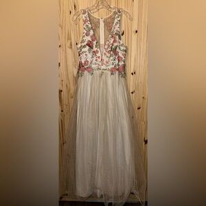 My Michelle Floral Prom Dress in Pink and Cream